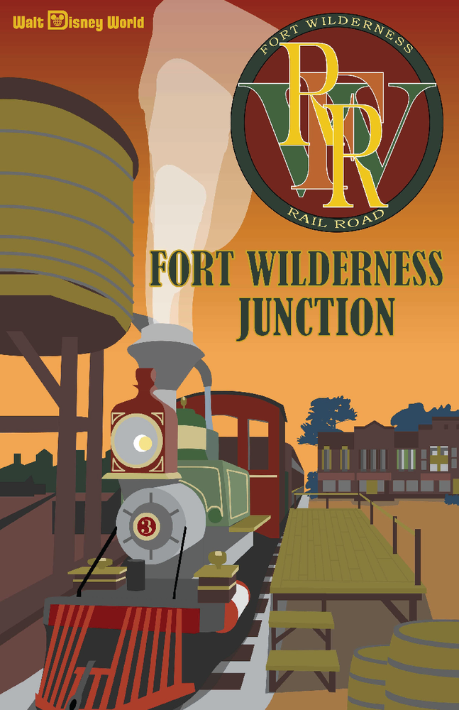 Fort Wilderness Resort 13x19 Matte Poster Disney World Art