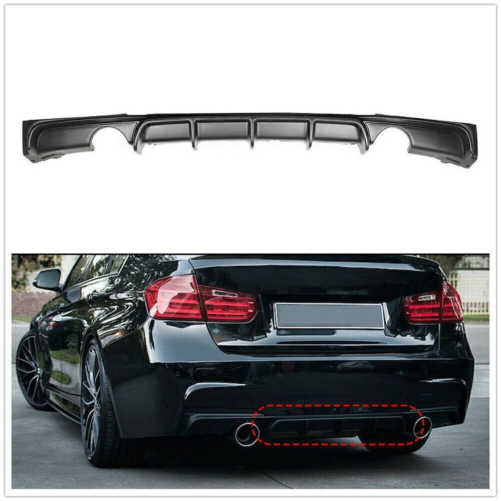 Black Rear Diffuser Lip For BMW F30 3 Series 320i 328i 335i 2012-2018 Matte 1PCS