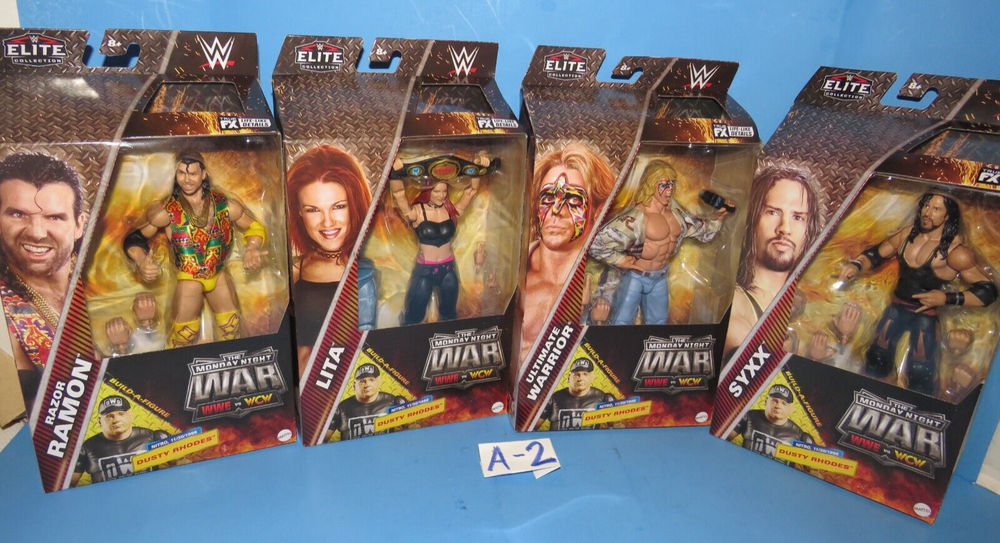 Mattel WWE VS WCW Monday Night War Elite Series 5 COMPLETE SET (4). NEW IN BOX.