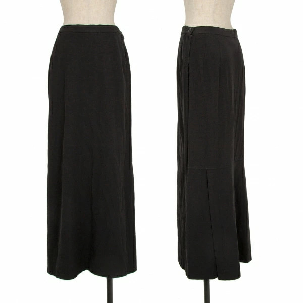 ISSEY MIYAKE Black Nylon Stretch Skirt Size M Used Ladies Apparel