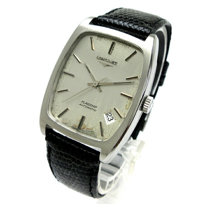 Longines Flagship 29mm Automatic Men's Watch Silver Dial Swiss Made Tonneau Case Japan