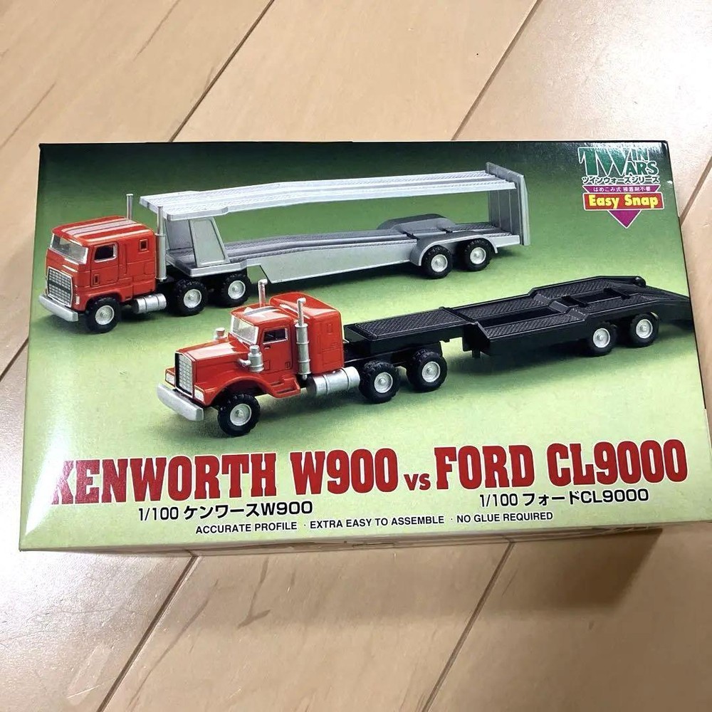 1/100 Scale IMAI Kenworth W900 vs Ford CL9000 Plastic Model Kit