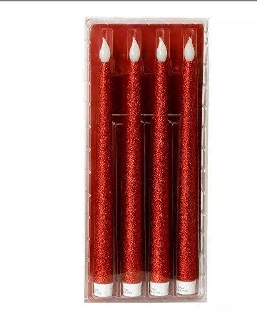 Flameless Taper Candles Battery Operated with 6H Timer 3D Wick LED Flickering Effect