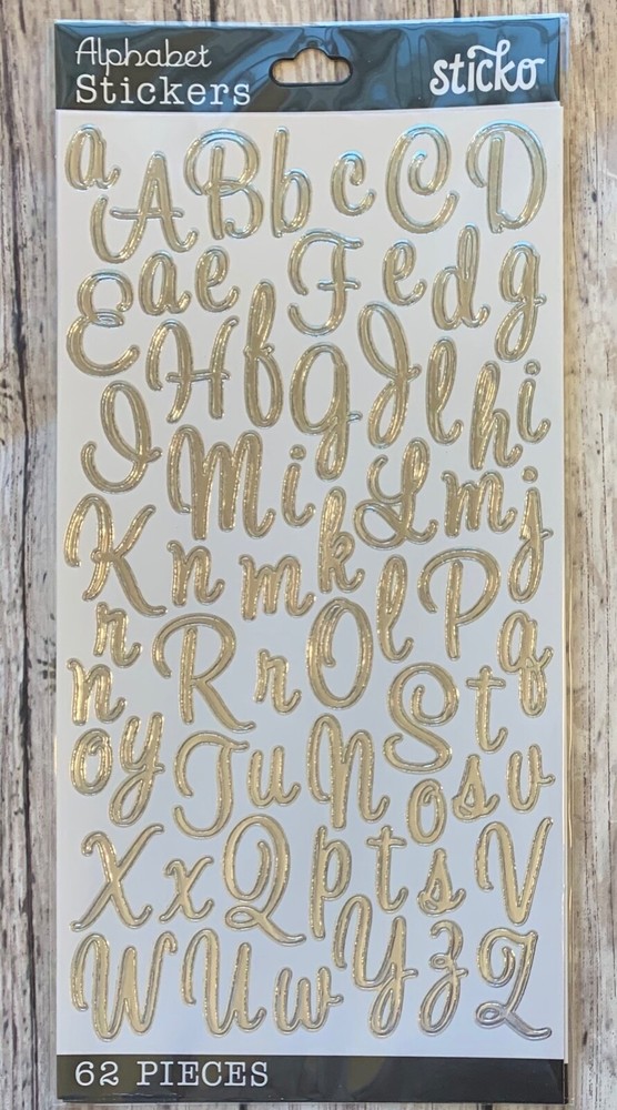 Sticko Silver Sweetheart Alphabet Letter Stickers Planner Teacher Supply Crafts