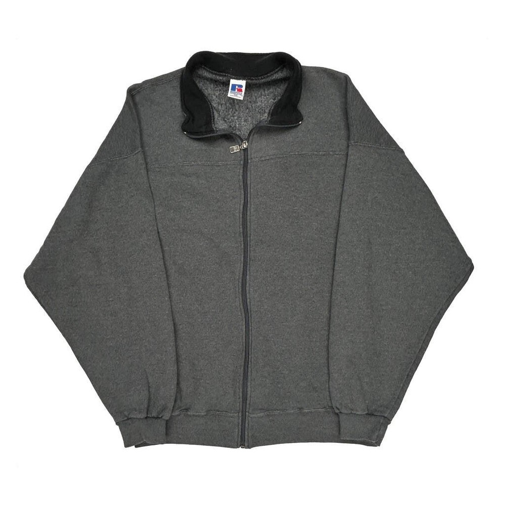 Russell Athletic Track Jacket - 2XL Gray Cotton Blend