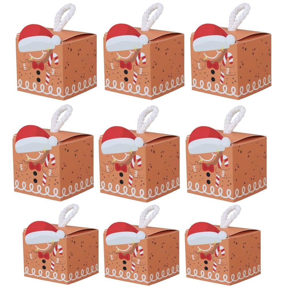 10Pcs Festive Christmas Treat Boxes Elk Winter Holiday Gift Boxes  -image