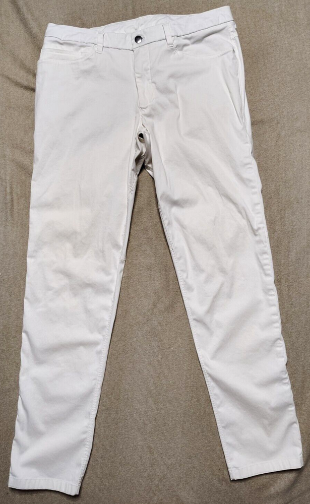 Lululemon Pants Adult 32 White ABC Slim LM5542S Performance Swift Cotton Mens