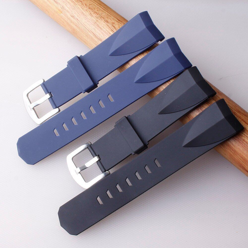 22 24mm For Corum Admiral's Cup Strap Blue Black Silicone Watchband + Tools