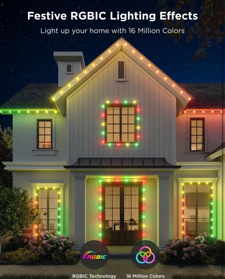 Govee 50FT Smart RGBIC Outdoor String Lights with 65 Dynamic Scenes