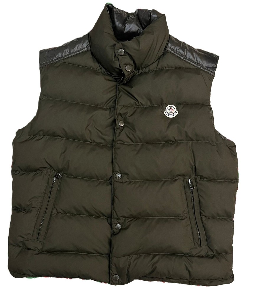 Luxury Moncler Cheval Down Vest in Olive Green Size 5 for Men Iconic Style