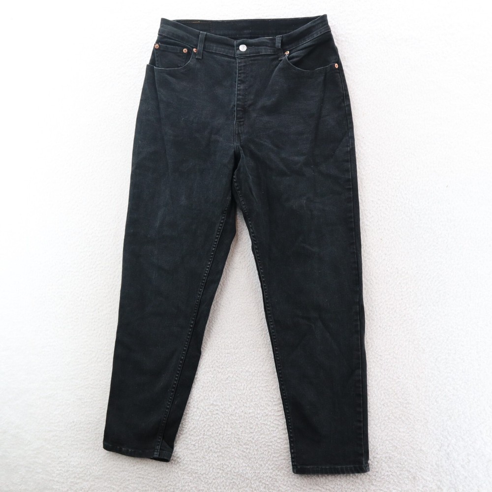 VTG Levi's Jeans Women's 14 Reg Black 550 Relaxed Taper Stretch Denim Y2K Grunge