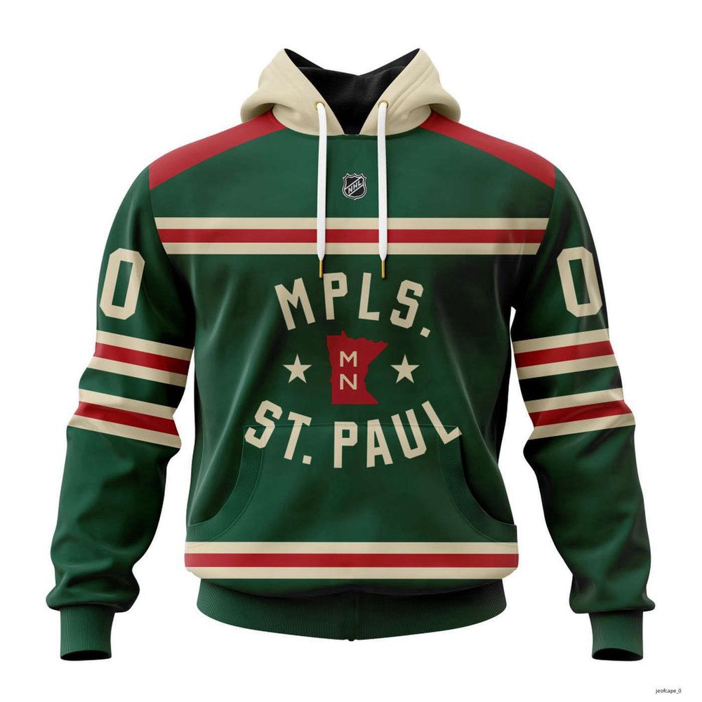 Minnesota Wild Personalized Winter Classic Design Hoodie Fullsize