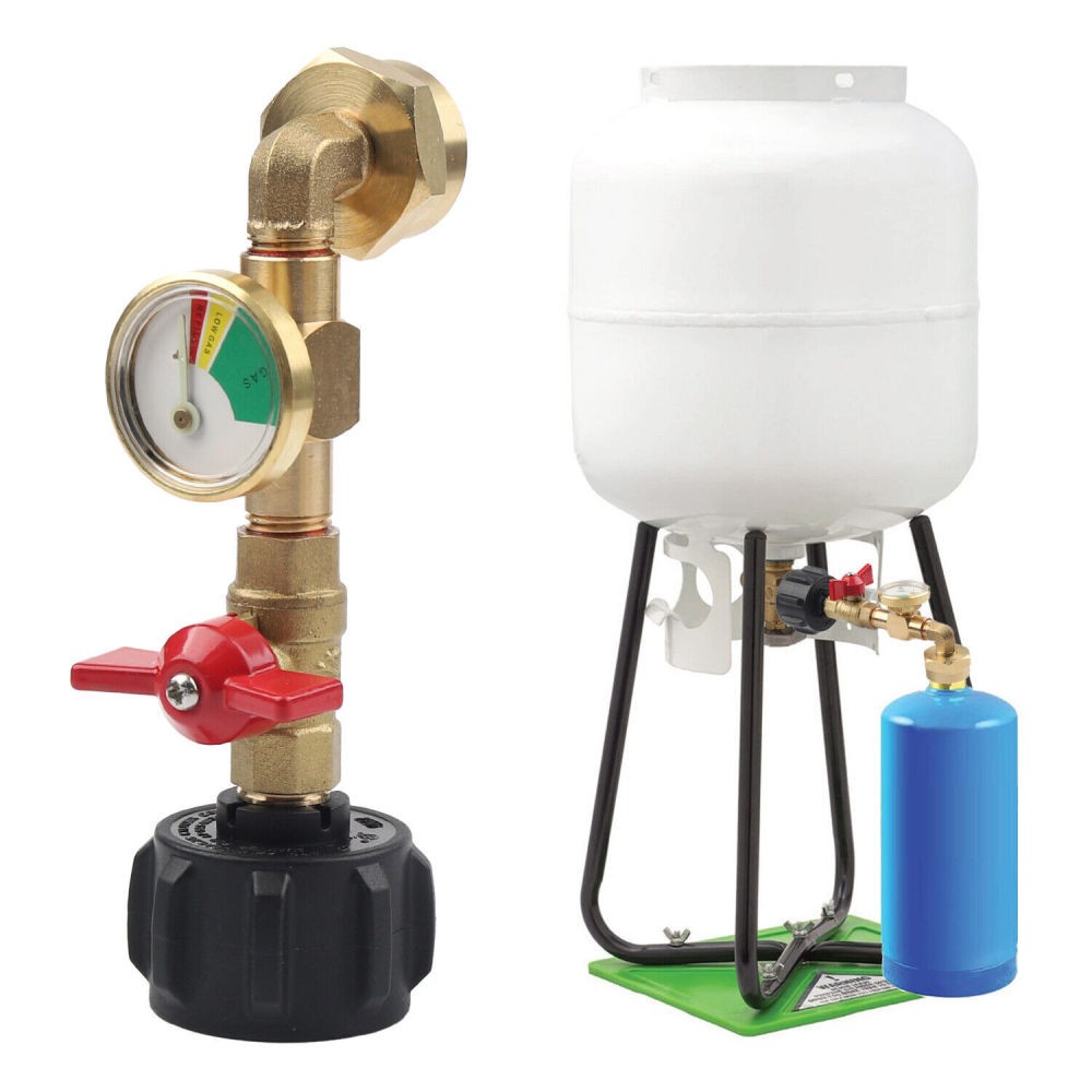 1Lb to 20Lb Propane Tank Refill Adapter Kit with Gauge and On-Off Valve