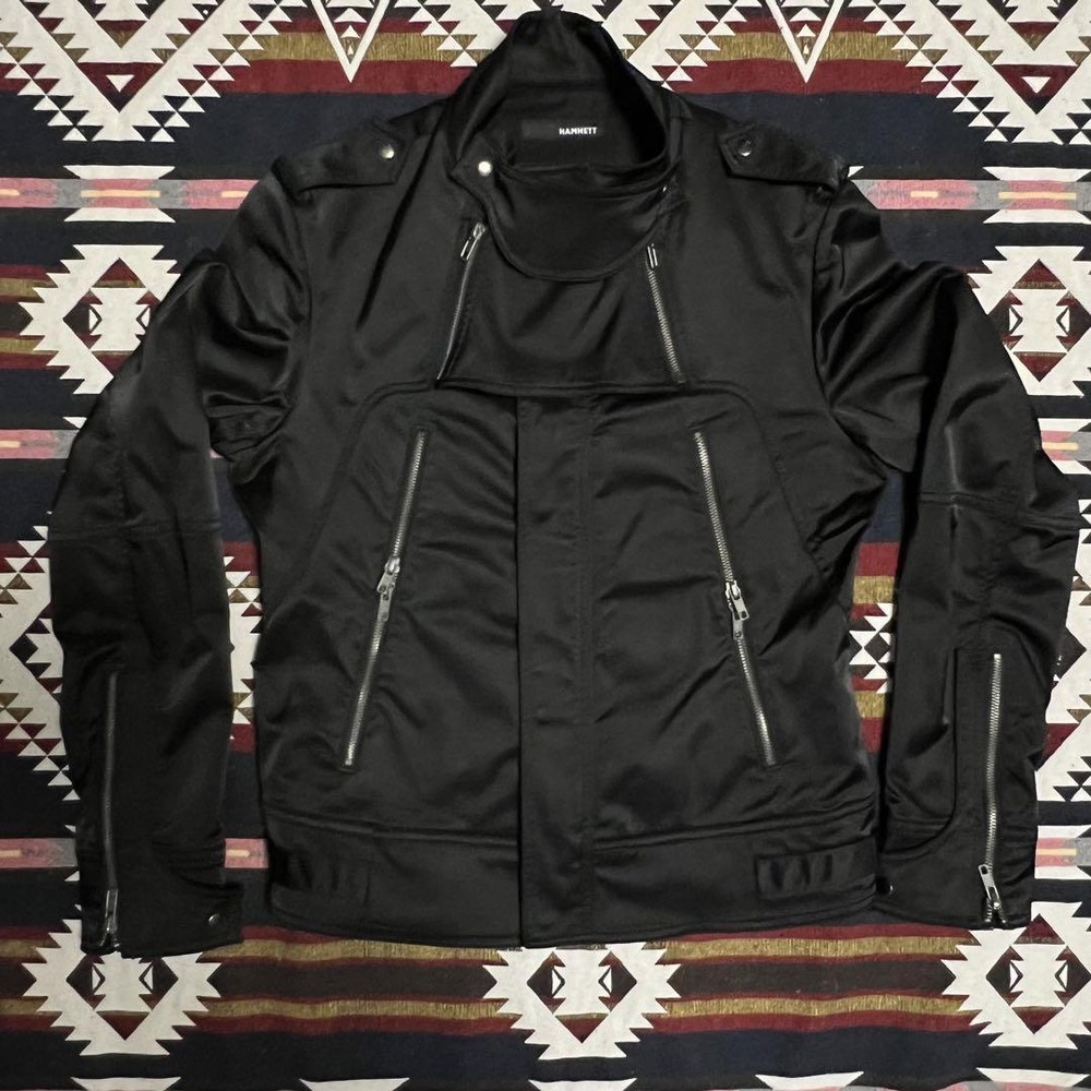 Hamnett Black Nylon Single Rider Jacket Size L - Men's Outerwear