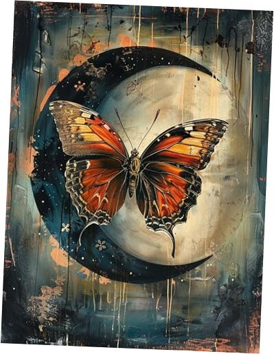 5D Butterfly Diamond Painting Kits - DIY Diamond Art Kits for Adults Moon,
