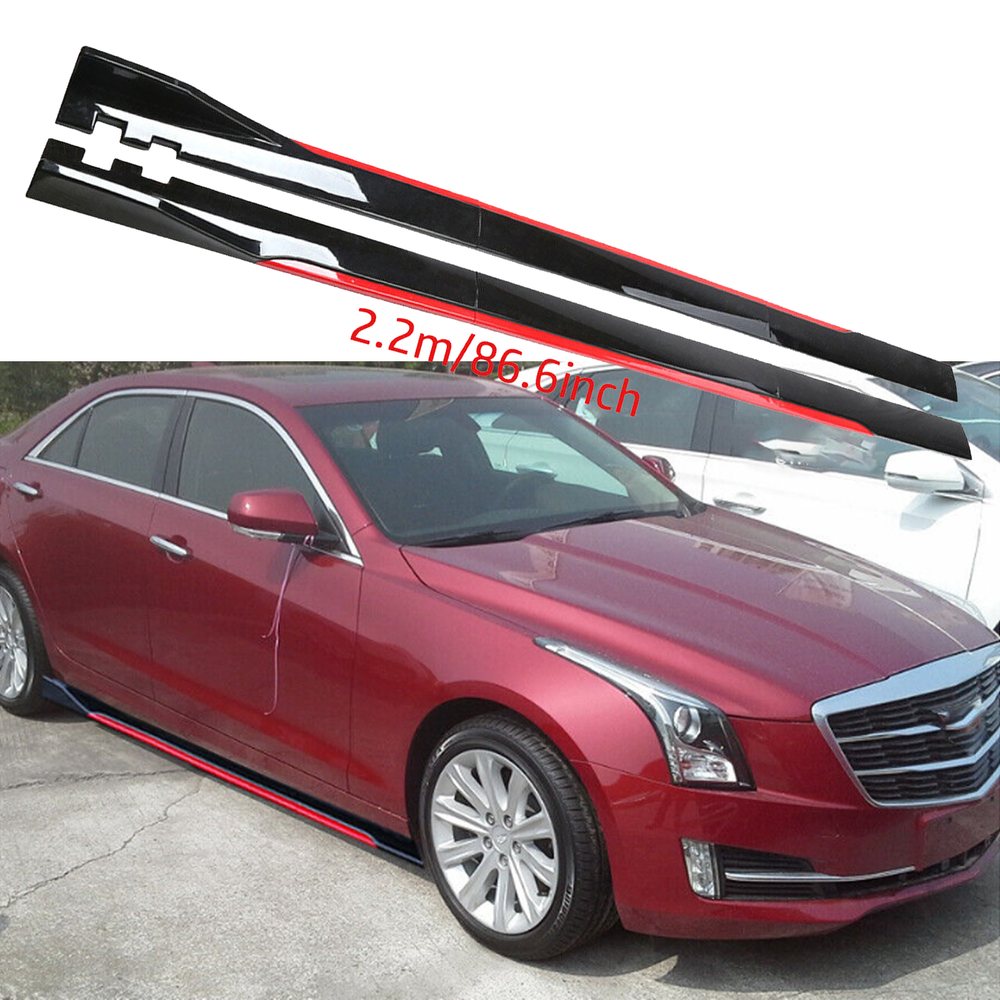For Cadillac ATS 13-19 Side Skirt Extension Body Kit Splitter Spoiler Glossy B