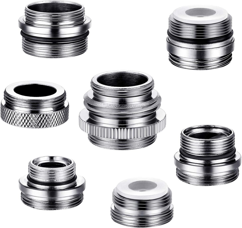 7 Pieces Faucet Adapter Kit, Kitchen Sink Brass Aerator Adapter Male/Female