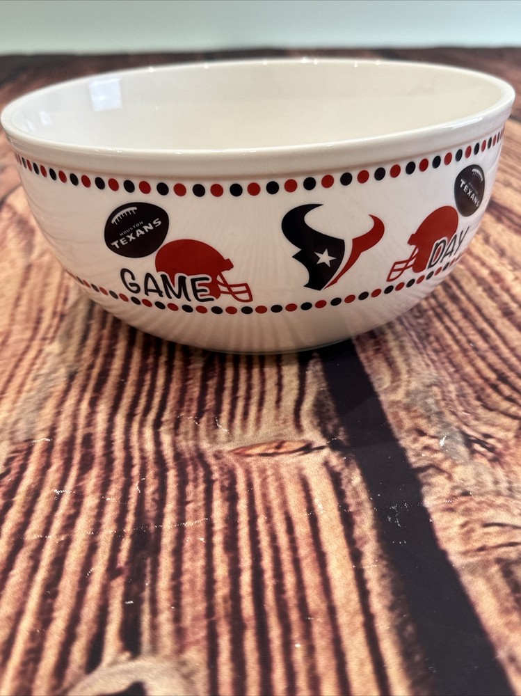 NEW Lids Houston Texans Large Game Day Bowl Ceramic Microwave/Dish Washer Safe