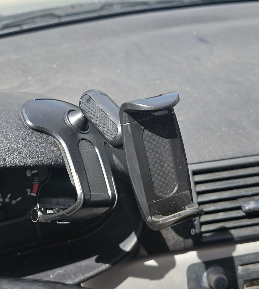 360° Dashboard Phone Clip Holder Universal Clamp for 4-7” Smartphones Black
