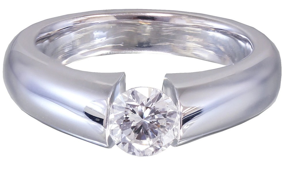 Certified Natural 0.50ct F/VS1 Round Diamond Solid 14K White Gold Solitaire Ring