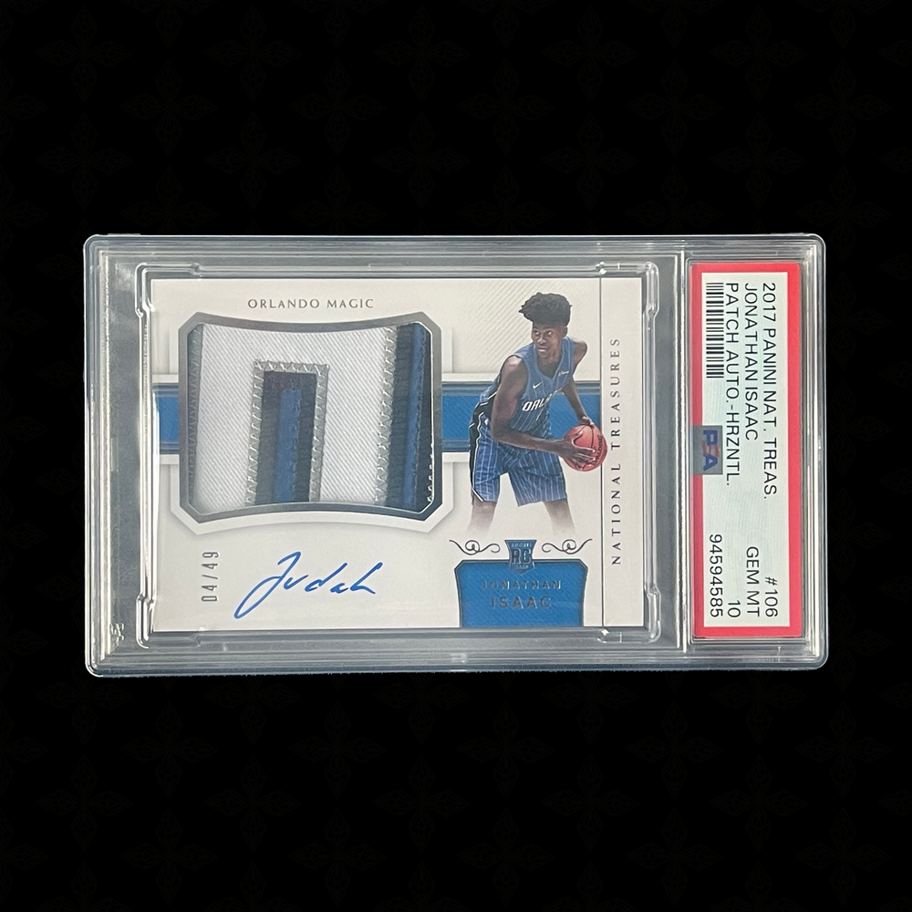 2017 National Treasures /49 Jonathan Isaac RPA Rookie Patch Auto PSA 10 Gem Mint