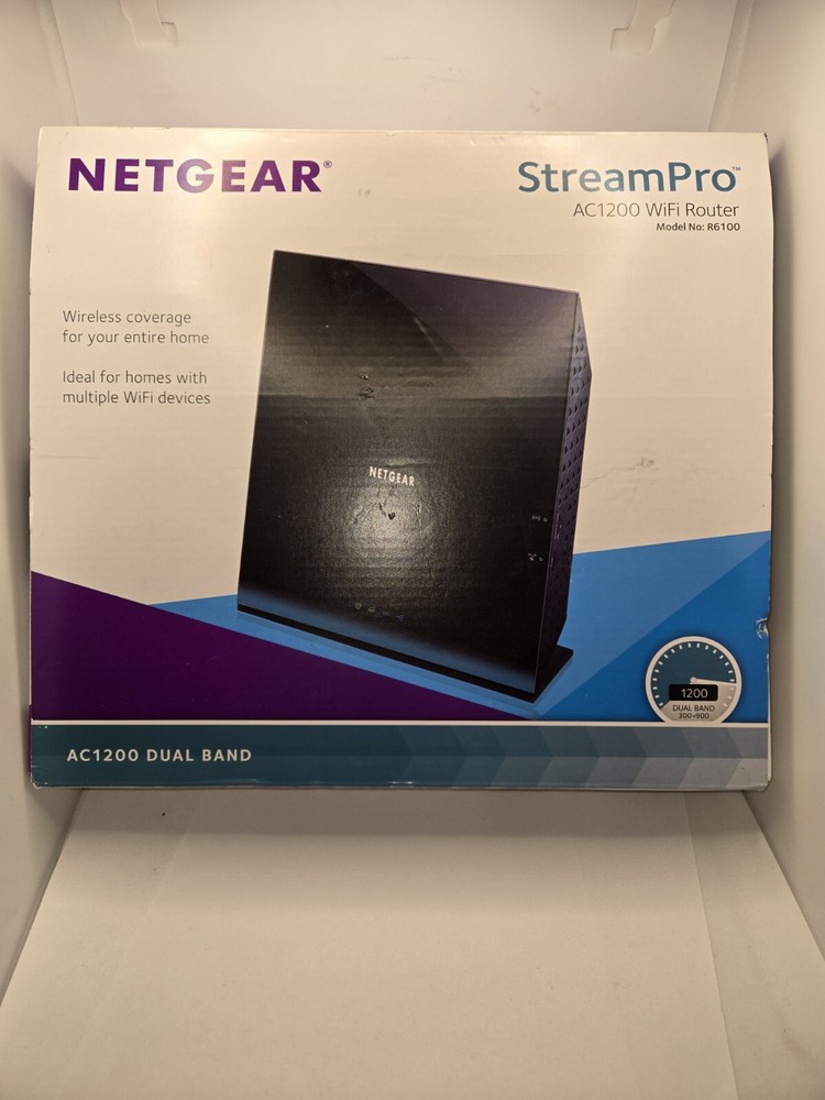 Netgear R6100 AC1200 Dual Band 1200 Mbps Smart Wireless Wi-Fi Router Open Box