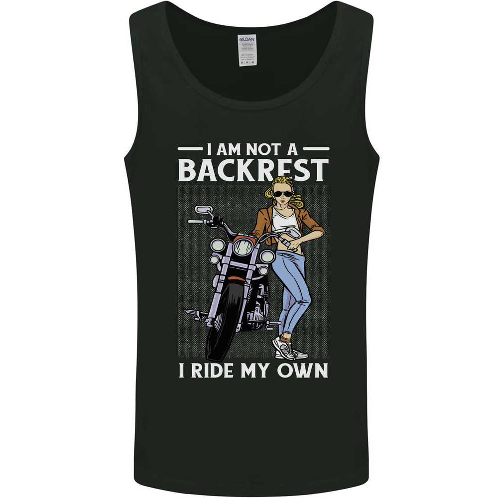 Not a Backrest Female Motorcycle Biker Mens Vest Tank Top