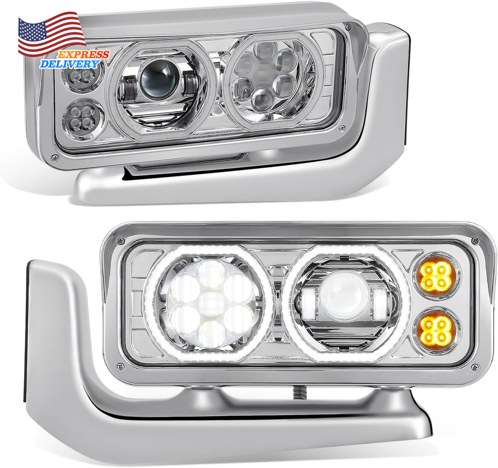 Full LED U-Type Projector Headlights Compatible with 81-88 Peterbilt BUY IT NOW