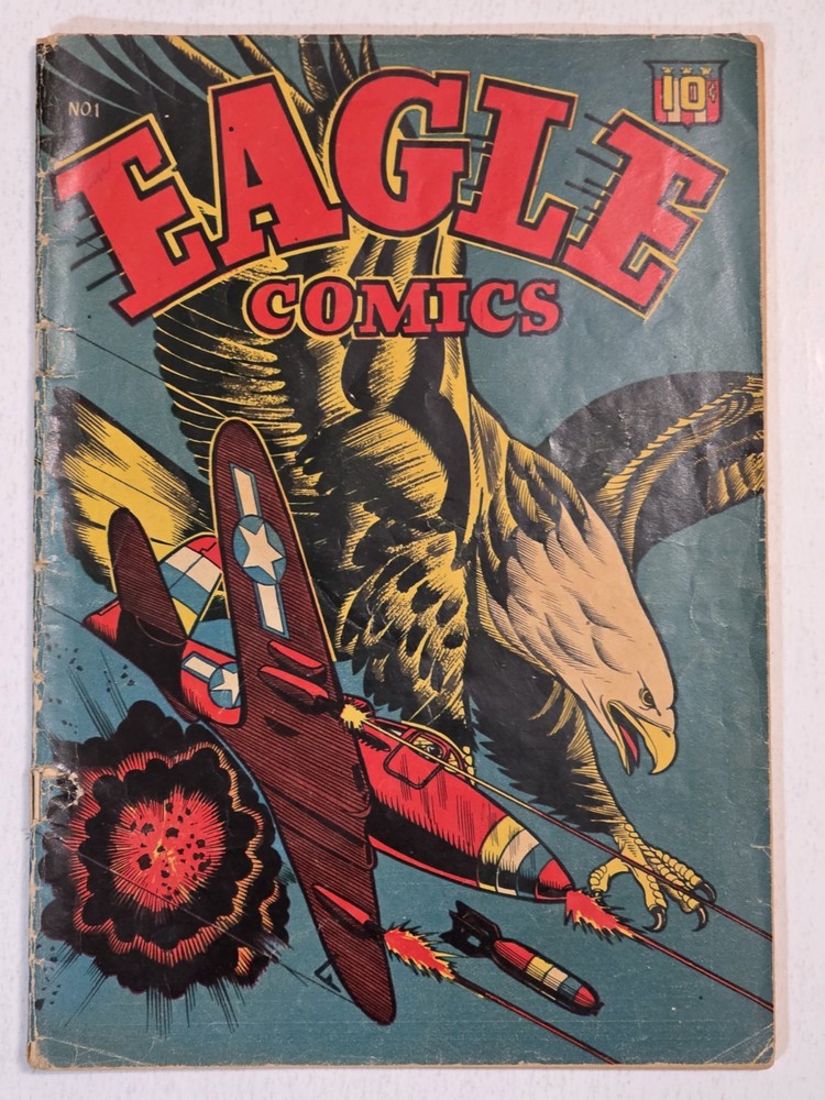Eagle Comics #1 G/VG L.B. Cole WWII Cover Art 1945 Croyton Publishing Golden Age