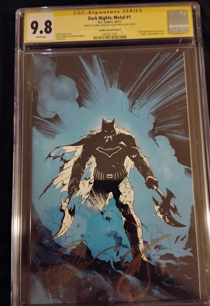 Dark Knights Metal 1 Blue Virgin Variant Cover C NM Capullo Snyder SS CGC 9.8