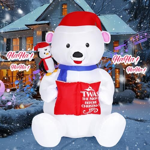 8FT Christmas Inflatable Decorations, Christmas Bears, Christmas Penguins,