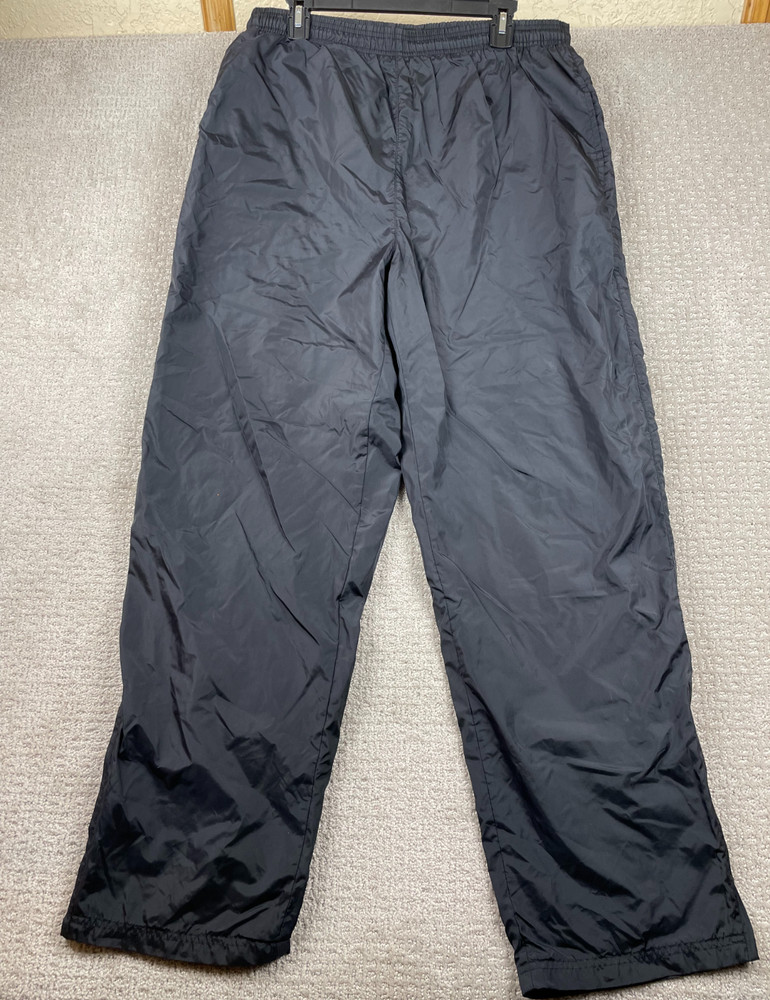 Vintage Reebok Track Pants Mens XL Black Nylon Windbreaker Lined Baggy 90s