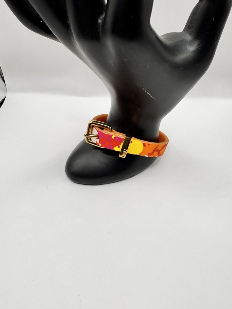 Marc by Marc Jacobs Rubber Orange Pink Yellow,Red splatter bracelet gold Buckle