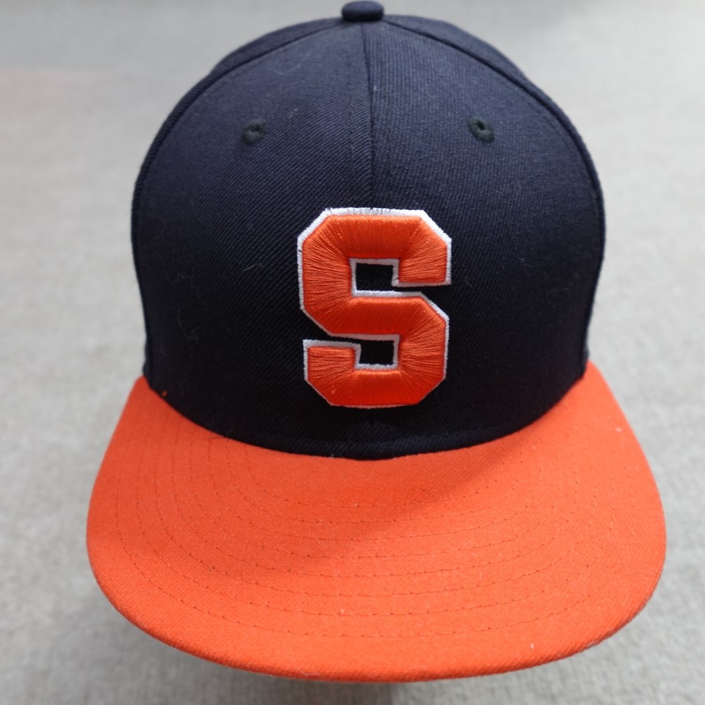 Syracuse Hat 7 3/8 Blue 100% Wool Fitted New Era 59 'Cuse