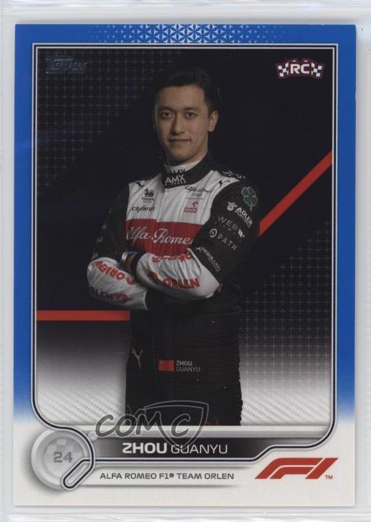 2022 Topps Formula 1 F1 Racers Blue /99 Zhou Guanyu #65 Rookie RC
