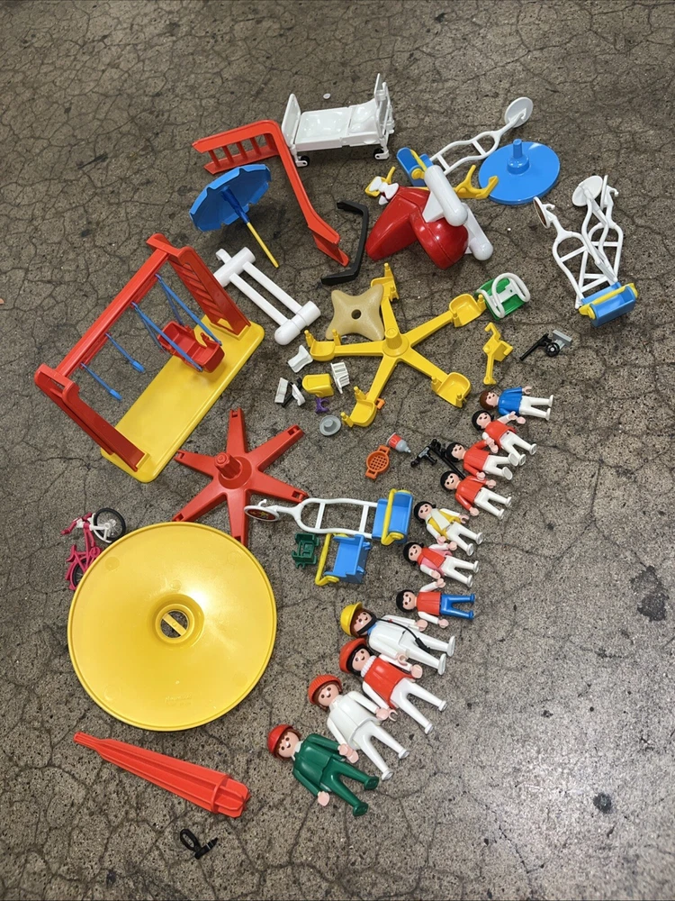 Vintage PLAYMOBIL 3223 Playground Set Incomplete Parts W/box 1986