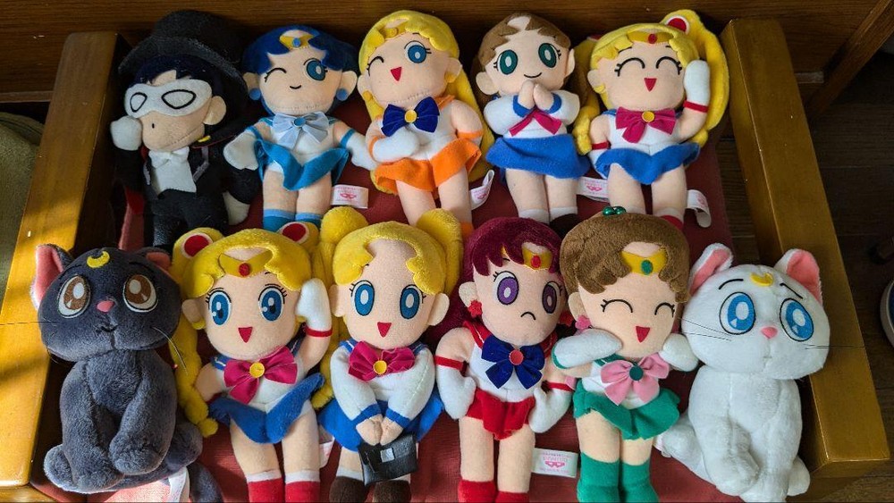 Sailor Moon Plush Toy Lot of set Mercury Venus Mars Jupiter Luna Tuxedo Mask