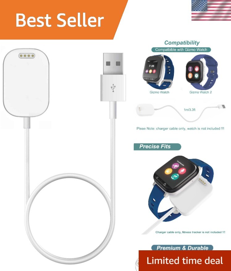 Gizmo Watch Charger Replacement Magnetic Dock Charging Cable Compatible