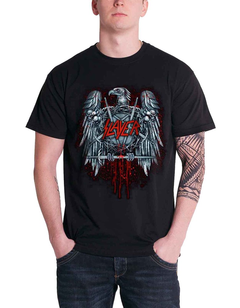 Slayer Black Ammunition Eagle Anarchy Band Logo Official Men’s T-Shirt