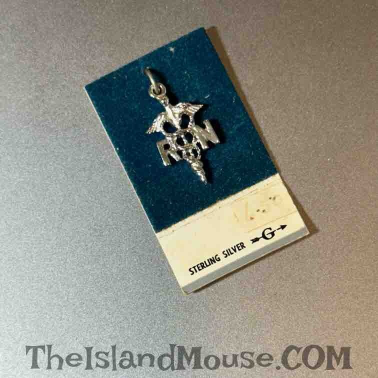 Vintage 1960's Sterling Silver 925 NURSE'S RN Pendant Bracelet Charm (NH:1241)