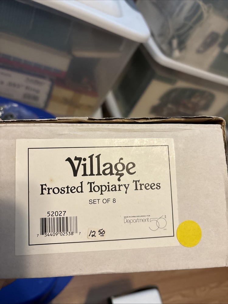 Department 56 Village Accessories Frosted Topiary Trees #5202-7 Set Of 8