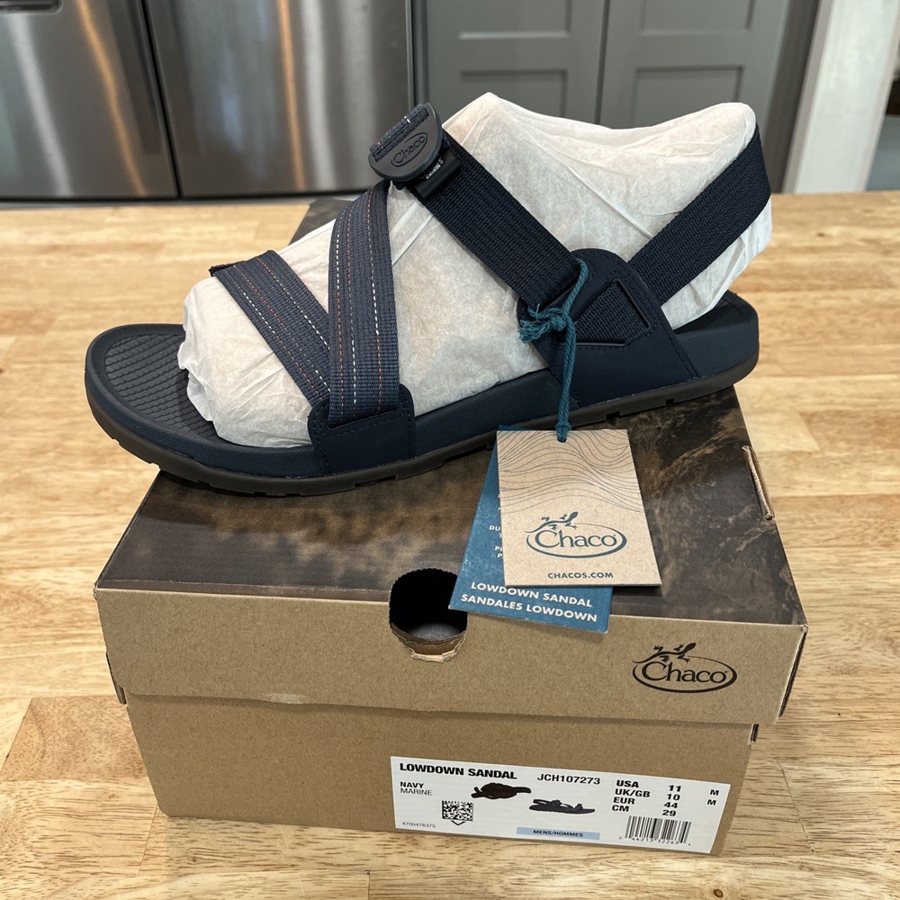 Chaco Men's Navy Lowdown Sandals Size 11 Strappy Beach Hiking New