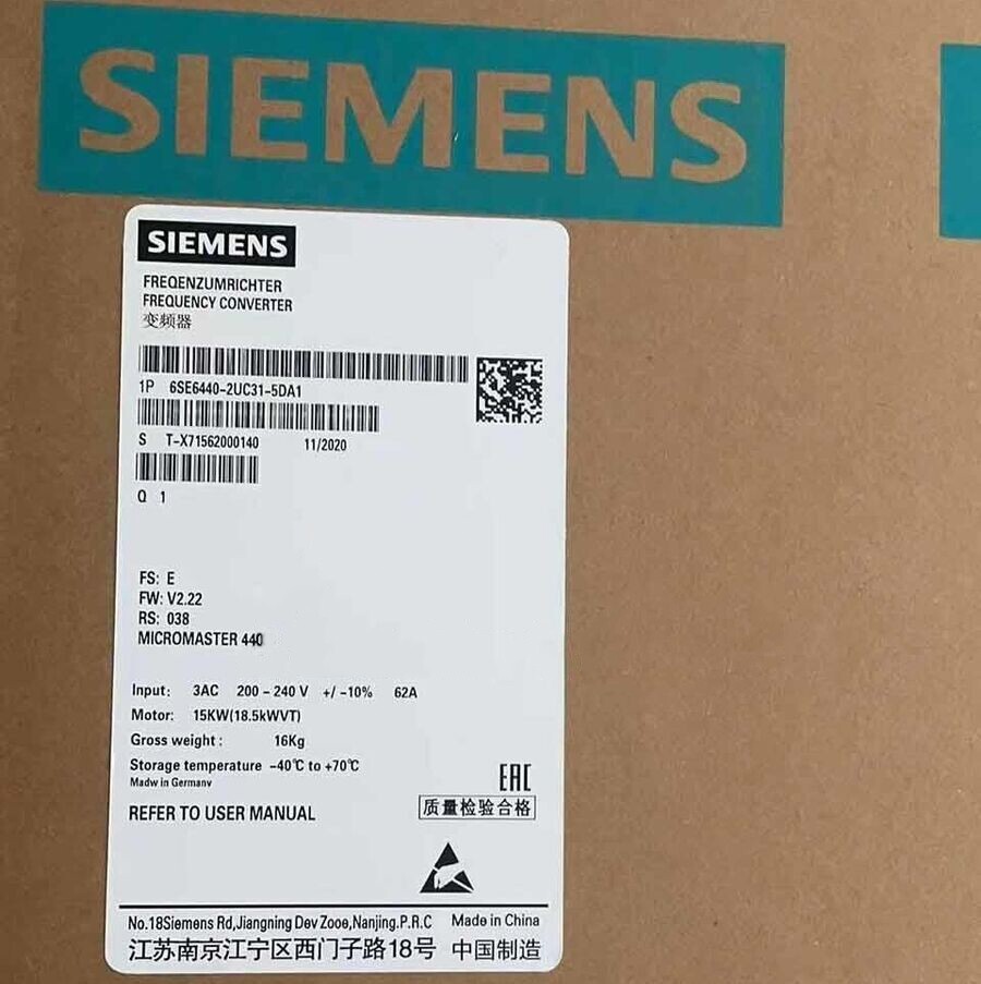 6Se6 440-2Uc31-5Da1 1Pc New Siemens 6Se6440-2Uc31-5Da1 Micromaster 440 200-240 V