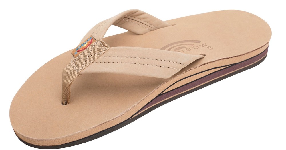 Man Rainbow Leather Double Layer Wide Strap with Arch 302ALTS Sierra Brown New