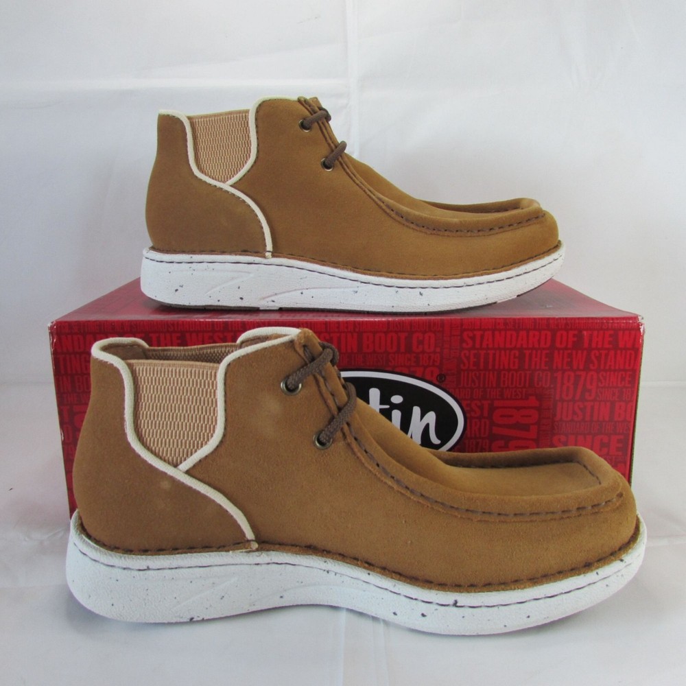 Justin Men's Easy Rider Hi-Call Moc Toe Boot in Buckskin JM420