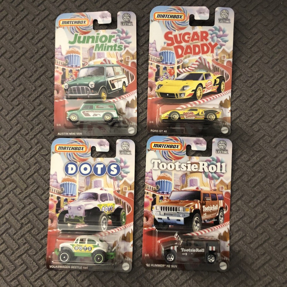 Matchbox Candy Series Die cast Cars Set Of 4- HVV75