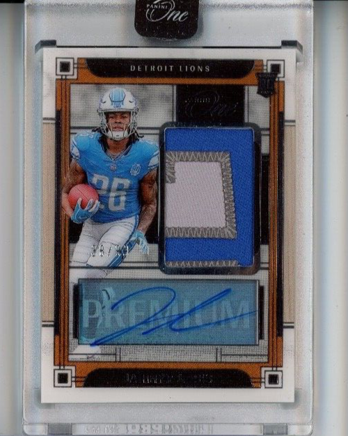 2023 Panini One RPA RC PATCH AUTO #/99 Jahmyr Gibbs #132 ENCASED Lions🔥📈