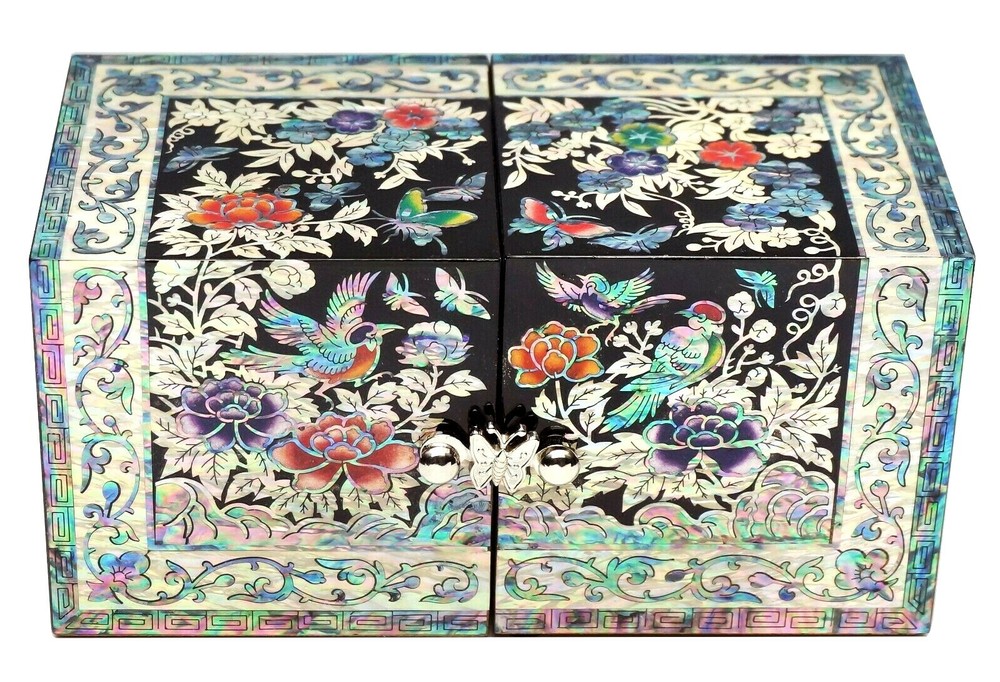 Mother of Pearl 4 Drawers Jewelry Box Necklace Bracelet Earrings Ring Box Case