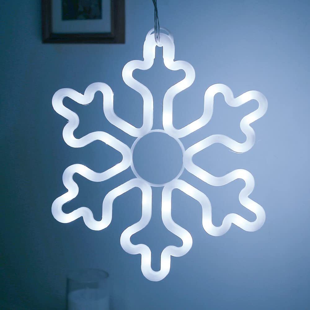 Christmas Decorations Outdoor Lights,4pcs LED Snowflake Lights,11.4”Snowflake...