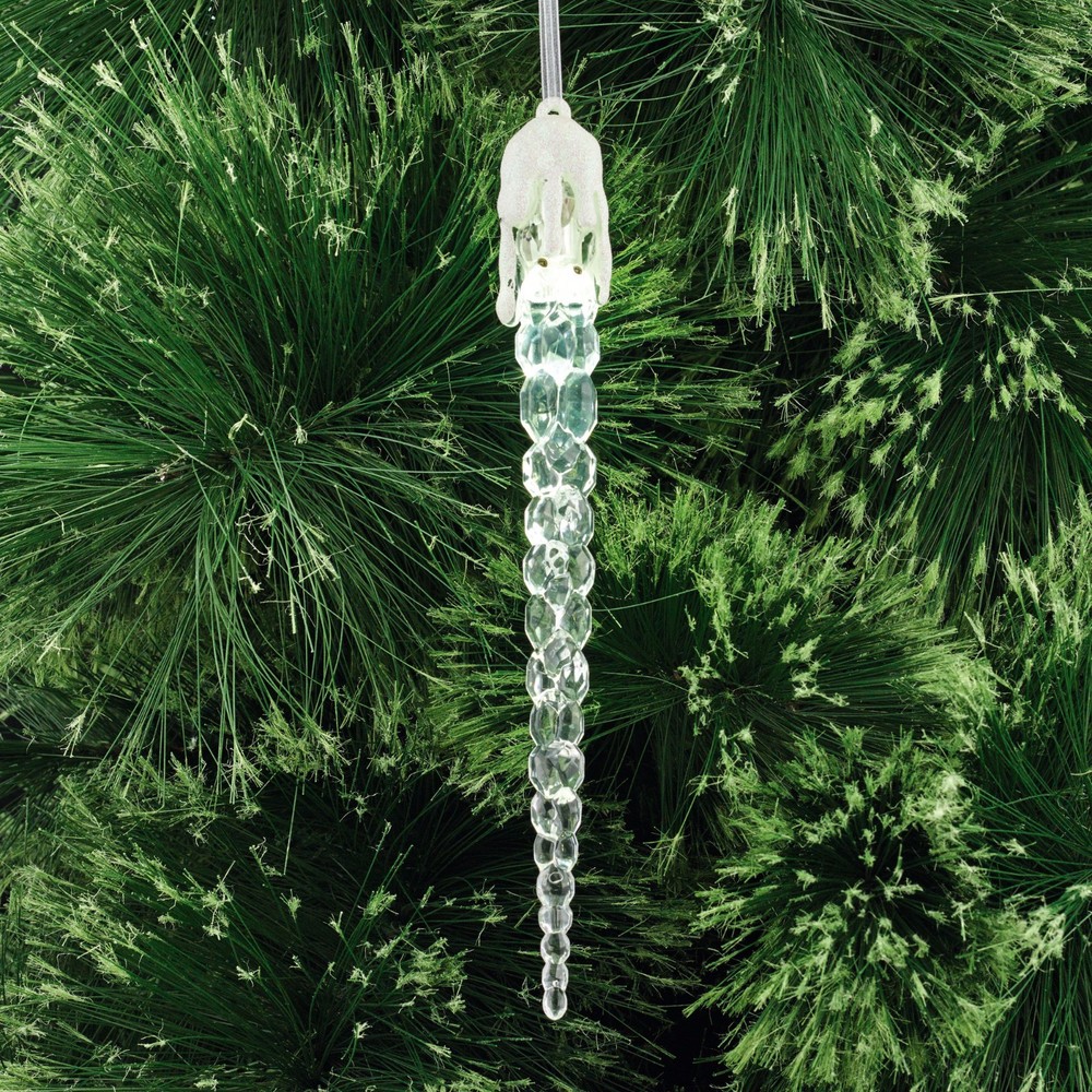 Set of 3 Acrylic LIT ICICLE Ornaments Battery Operated Dept 56 Christmas NEW